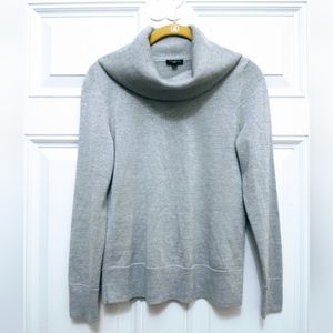 Talbots Gray Metallic Shimmer Cowl Neck Sweater